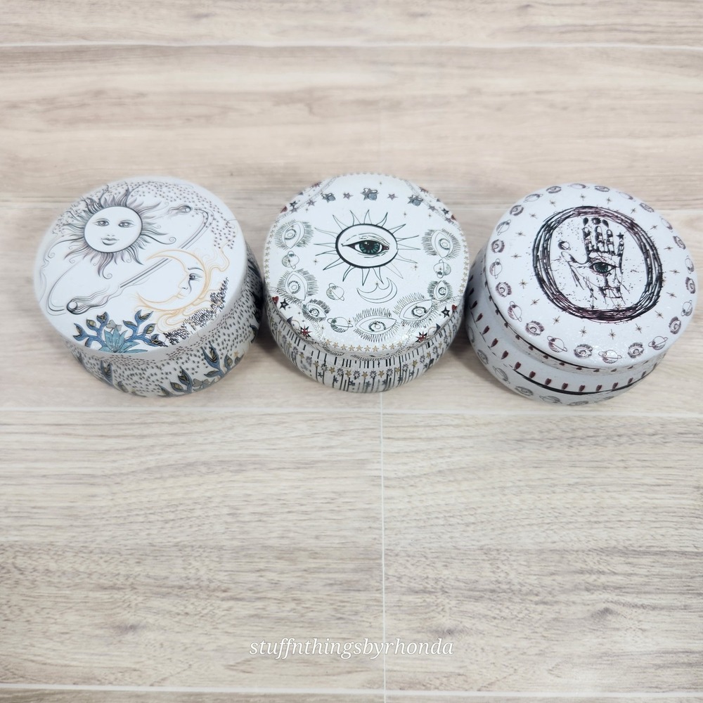 Scented Tin Candles Set Of 3 Spice Up Your Life Mystic Tarot Theme‎ Meditation